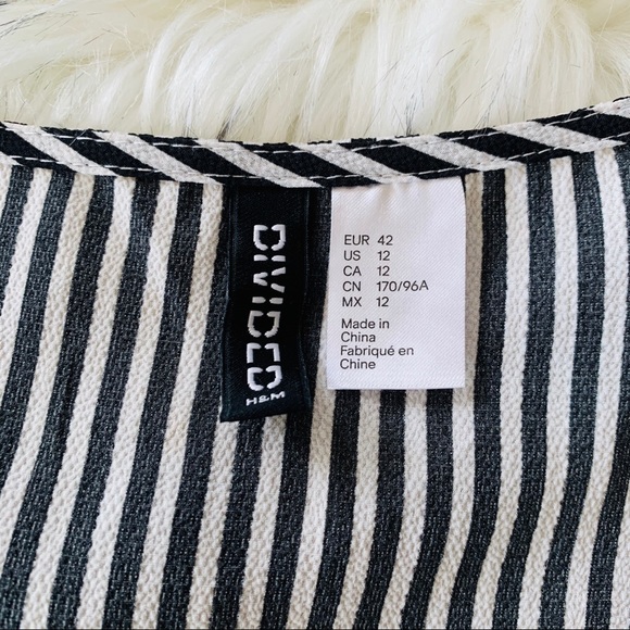 Black and White Striped Crossbody Blouse - Picture 2 of 3